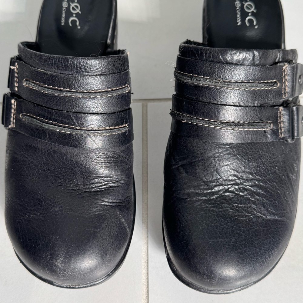 Black Leather Slip-On Shoes